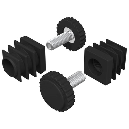 Livellatori per Mobili Regolabile 2 pcs Nero M6 PP