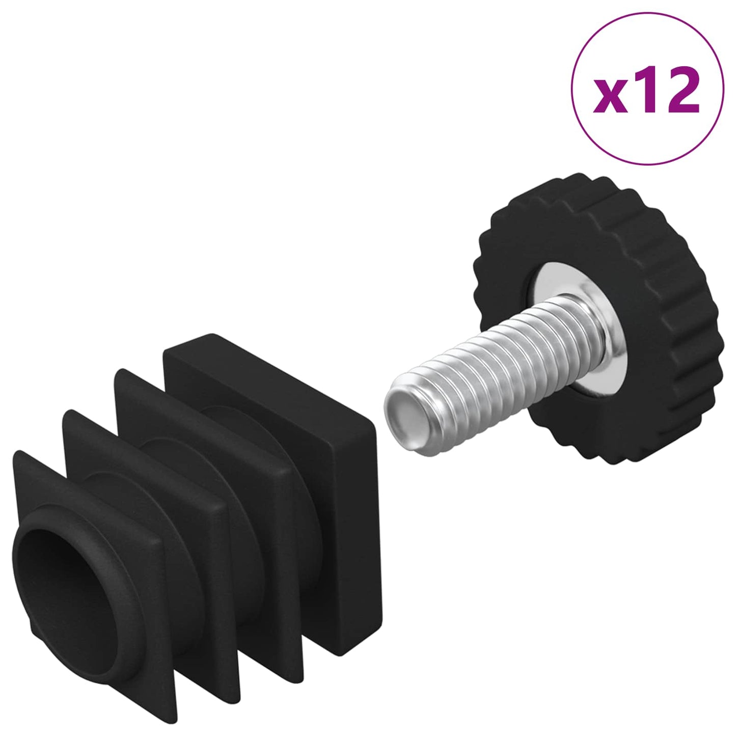 Livellatori per Mobili Regolabile 12 pcs Nero M6 PP