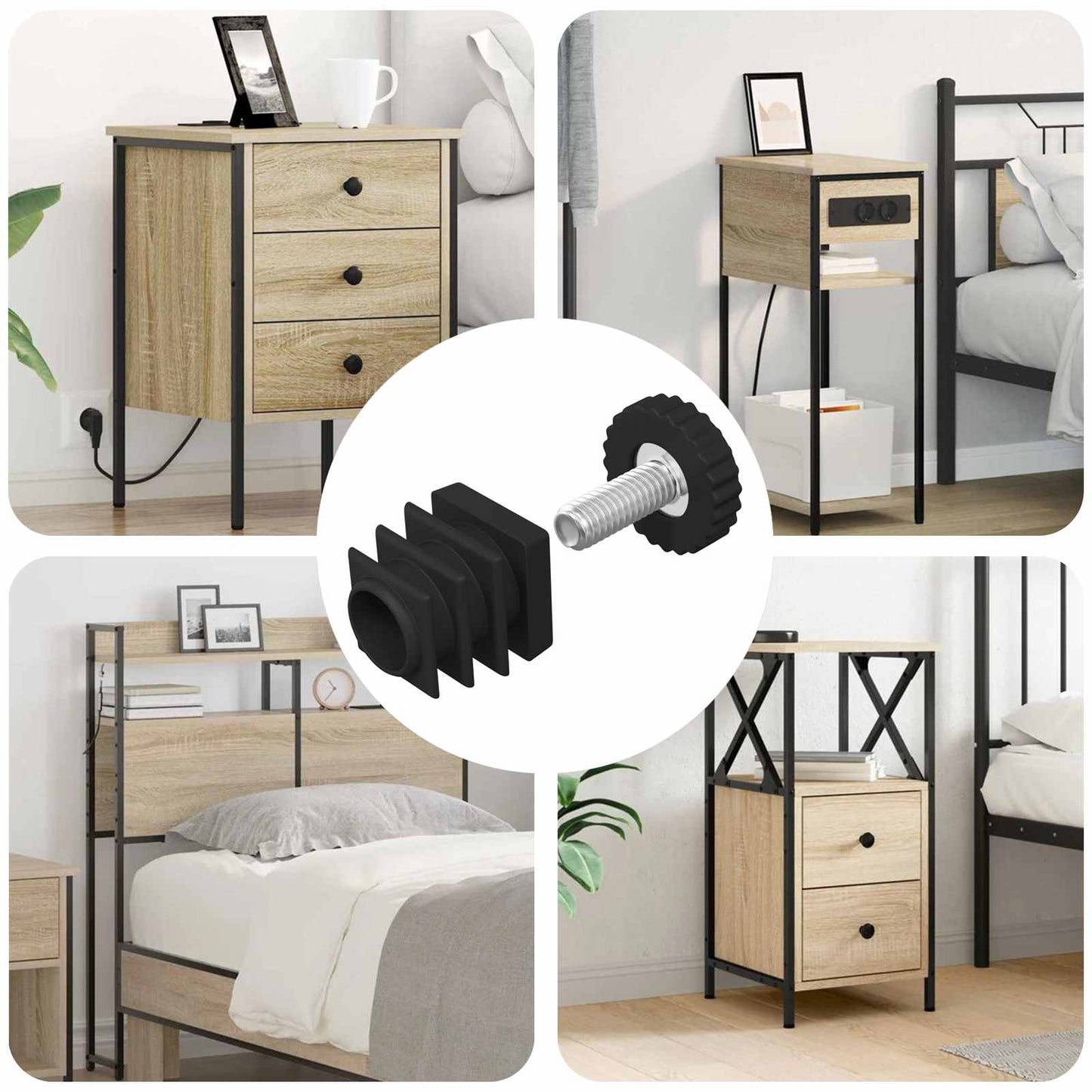 Livellatori per Mobili Regolabile 1895 pcs Nero PP