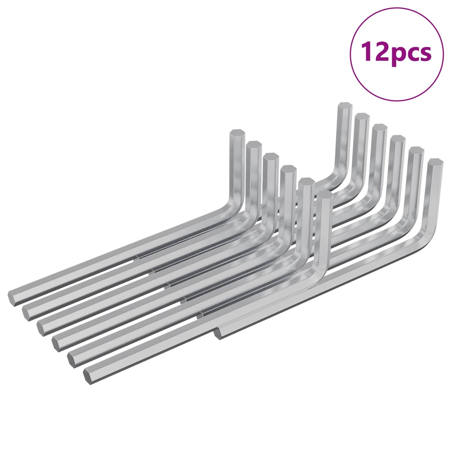 Chiave Esagonale 12 pcs Argento 32 x 86 mm Acciaio