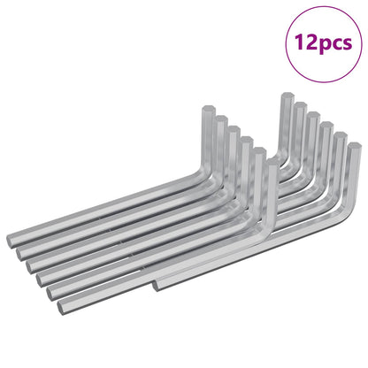 Chiave Esagonale 12 pcs Argento 32 x 86 mm Acciaio