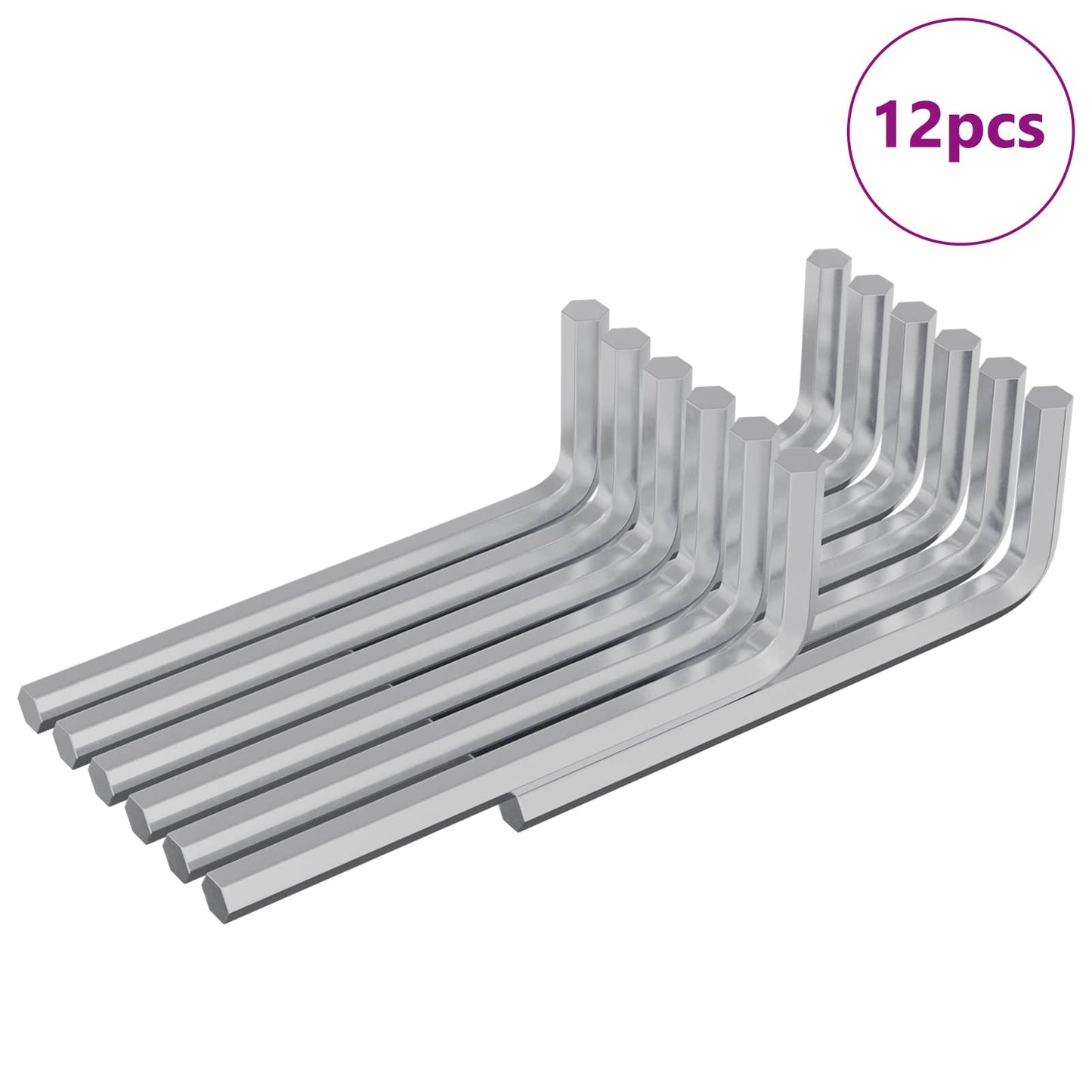 Chiave Esagonale 12 pcs Argento 32 x 86 mm Acciaio
