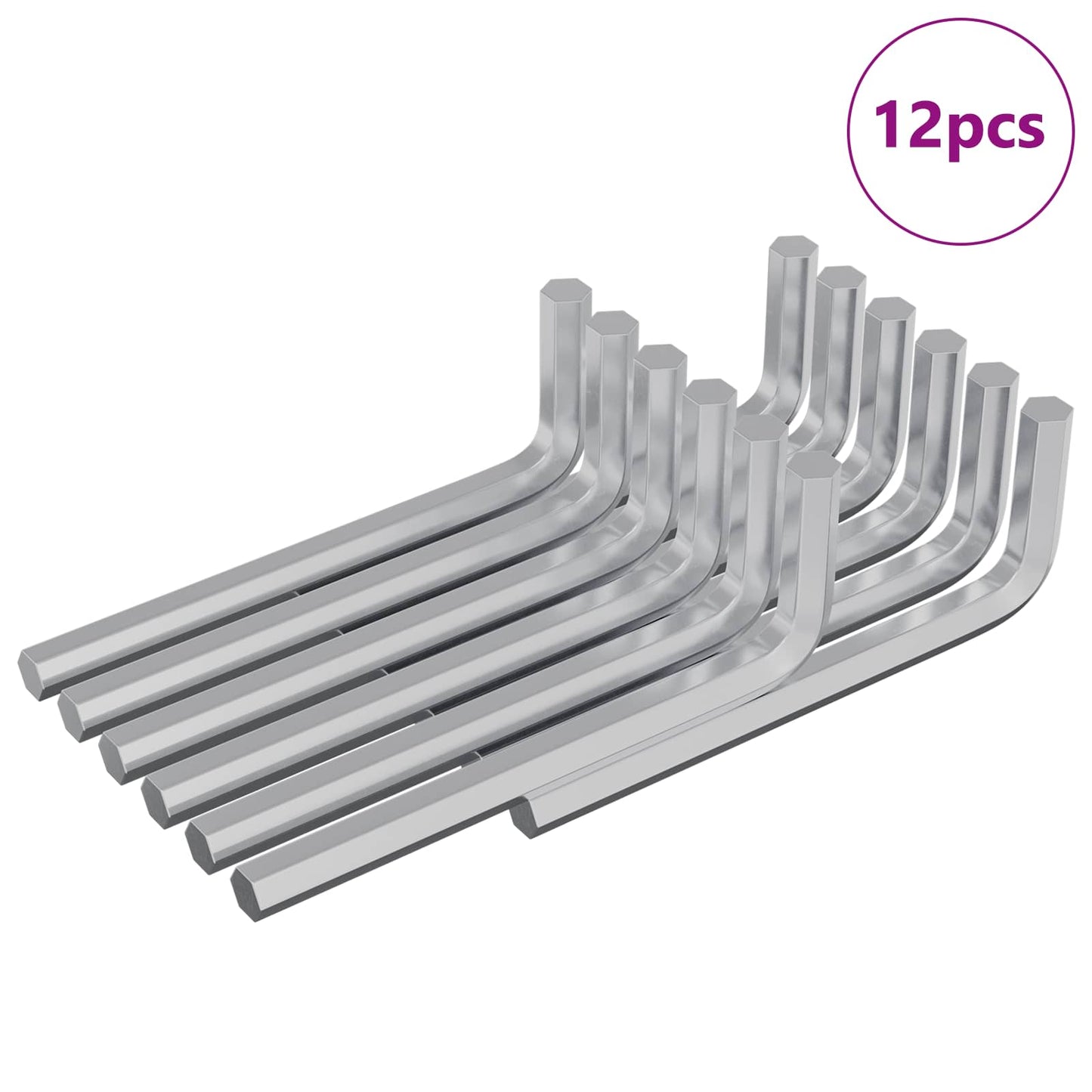 Chiave Esagonale 12 pcs Argento 32 x 86 mm Acciaio