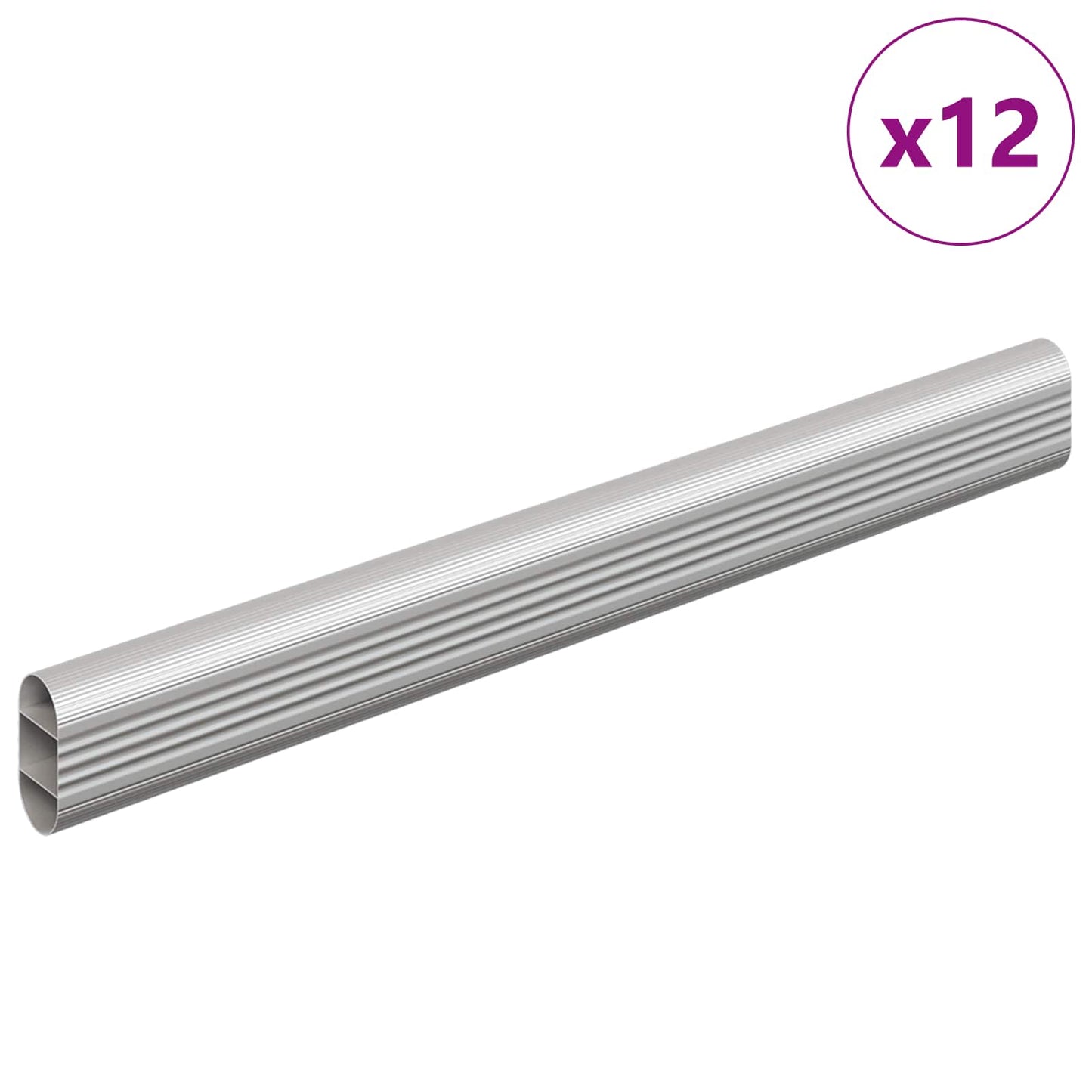 Asta per armadio 12 pcs Argento 764 x 15 x 29 mm