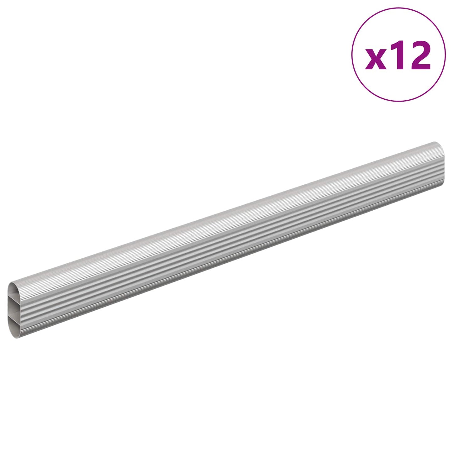 Asta per armadio 12 pcs Argento 764 x 15 x 29 mm