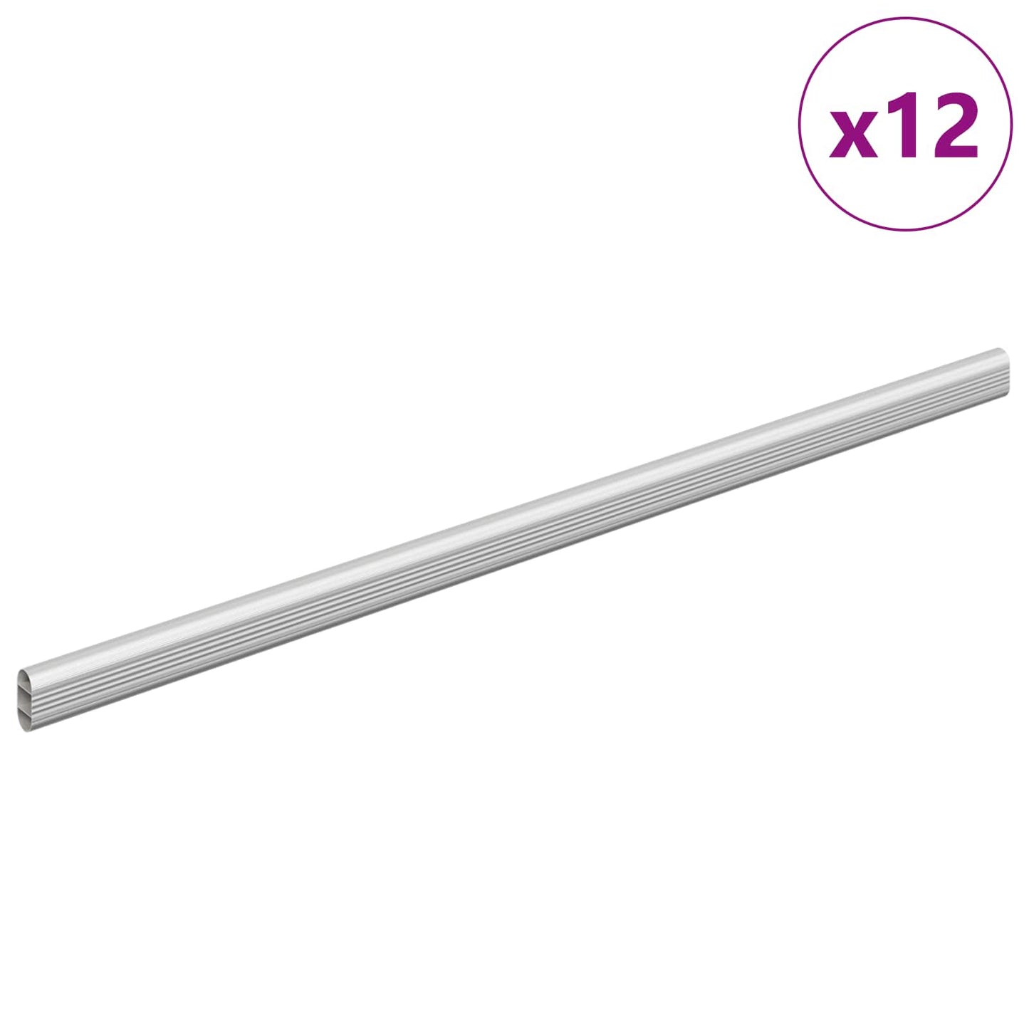 Asta per armadio 12 pcs Argento 764 x 15 x 29 mm