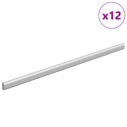 Asta per armadio 12 pcs Argento 764 x 15 x 29 mm