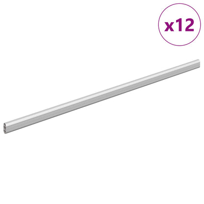 Asta per armadio 12 pcs Argento 764 x 15 x 29 mm