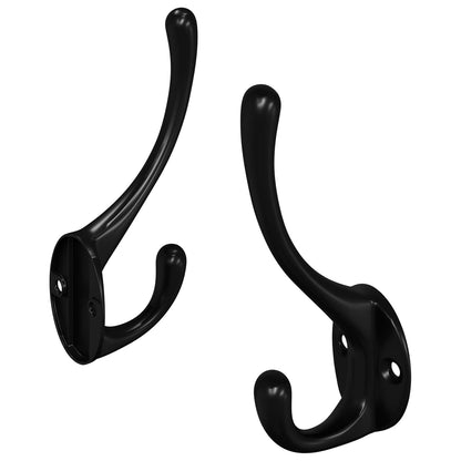 Gancio per vestiti 2 pcs Nero 102 x 29 x 47mm Lega di Zinco