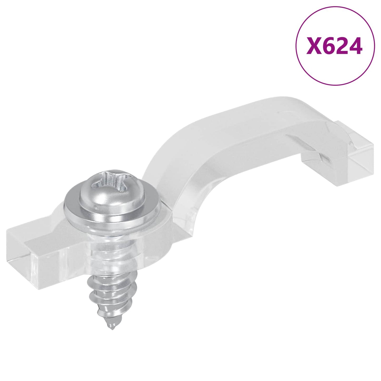 Clip per Striscia LED 12 pcs Trasparente 23,8 x 7,3 x 4,3 mm