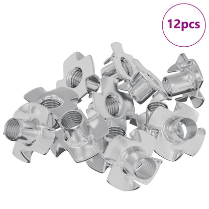 T-nut con punte 12 pcs Argento M6 mm Acciaio