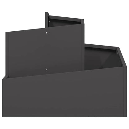 Vaso da giardino Nero 60 x 60 x 50 cm Acciaio laminato a freddo