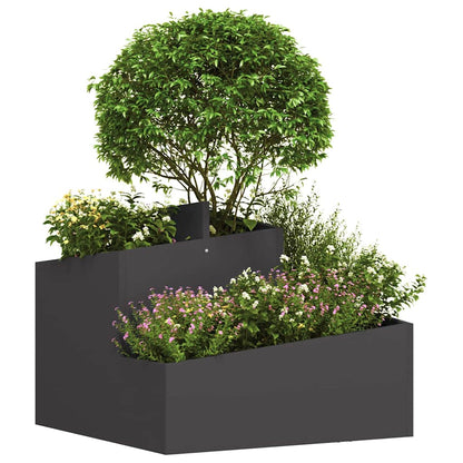 Vaso da giardino Nero 60 x 60 x 50 cm Acciaio laminato a freddo