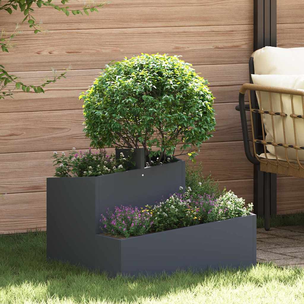 Vaso da giardino Antracite 60 x 60 x 50 cm