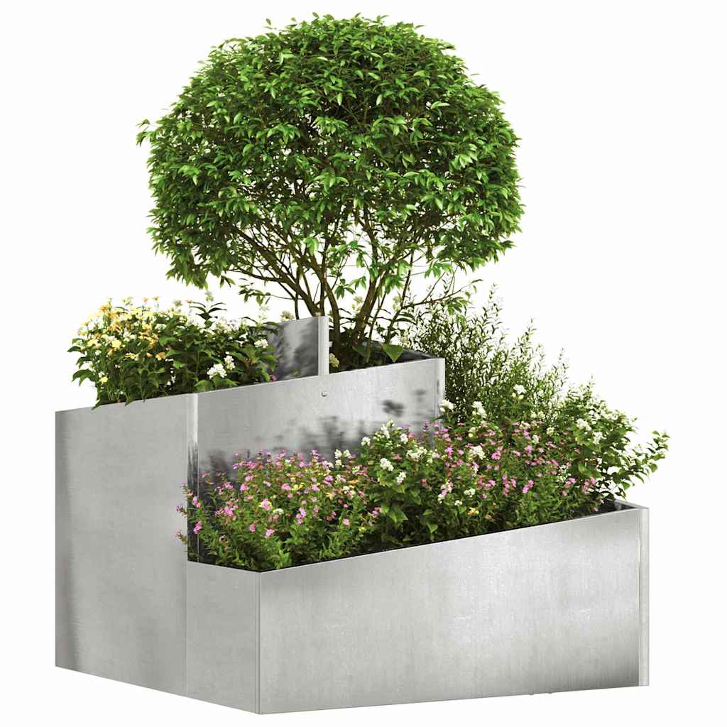 Vaso da giardino Argento 60 x 60 x 50 cm Acciaio inossidabile