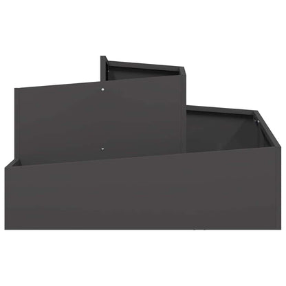 Vaso da giardino Nero 80 x 80 x 50 cm Acciaio laminato a freddo