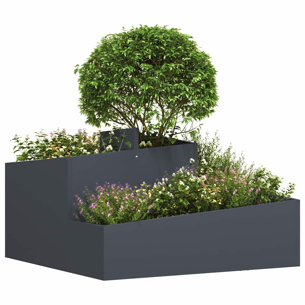 Vaso da giardino Antracite 80 x 80 x 50 cm
