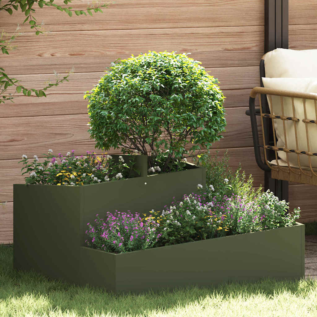 Vaso da giardino Verde oliva 80 x 80 x 50 cm
