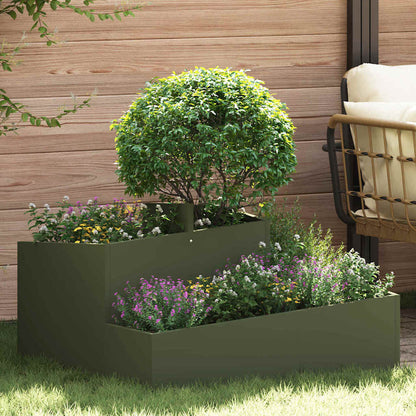 Vaso da giardino Verde oliva 80 x 80 x 50 cm