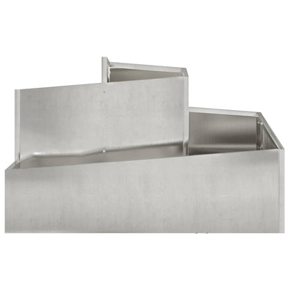 Vaso da giardino Argento 80 x 80 x 50 cm Acciaio inossidabile