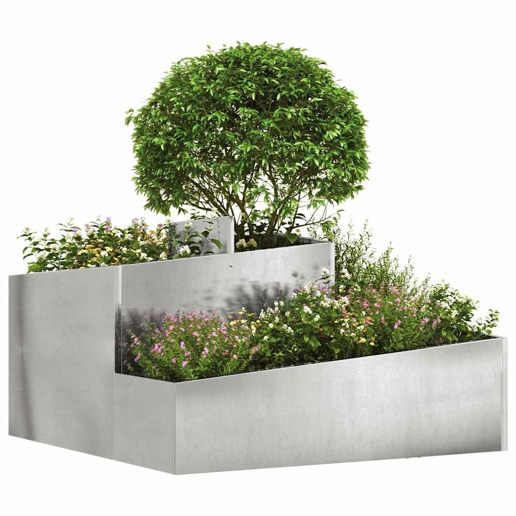 Vaso da giardino Argento 80 x 80 x 50 cm Acciaio inossidabile