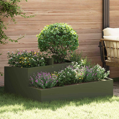Vaso da giardino Verde oliva 100 x 100 x 50 cm