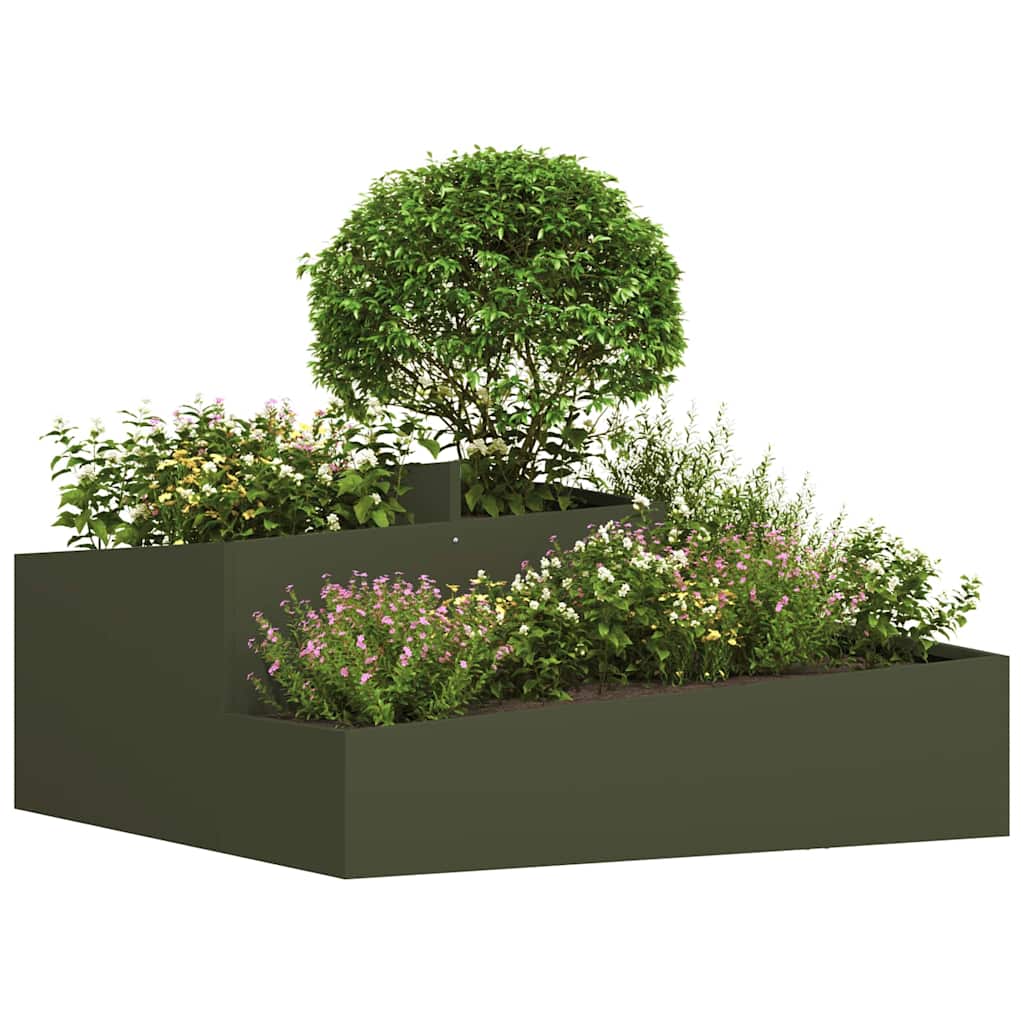 Vaso da giardino Verde oliva 100 x 100 x 50 cm