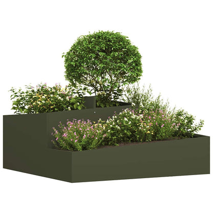 Vaso da giardino Verde oliva 100 x 100 x 50 cm