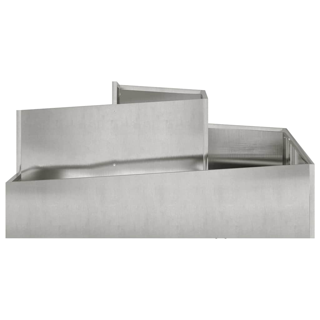 Vaso da giardino Argento 100 x 100 x 50 cm Acciaio inossidabile