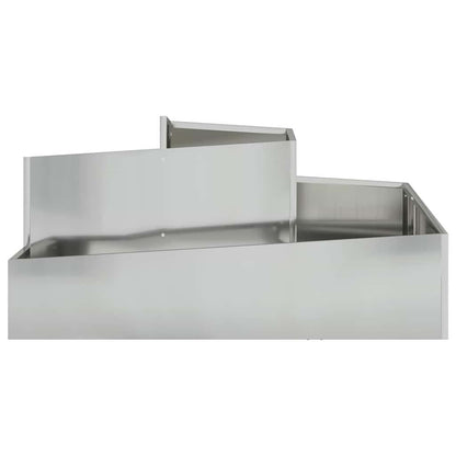 Vaso da giardino Argento 100 x 100 x 50 cm Acciaio zincato