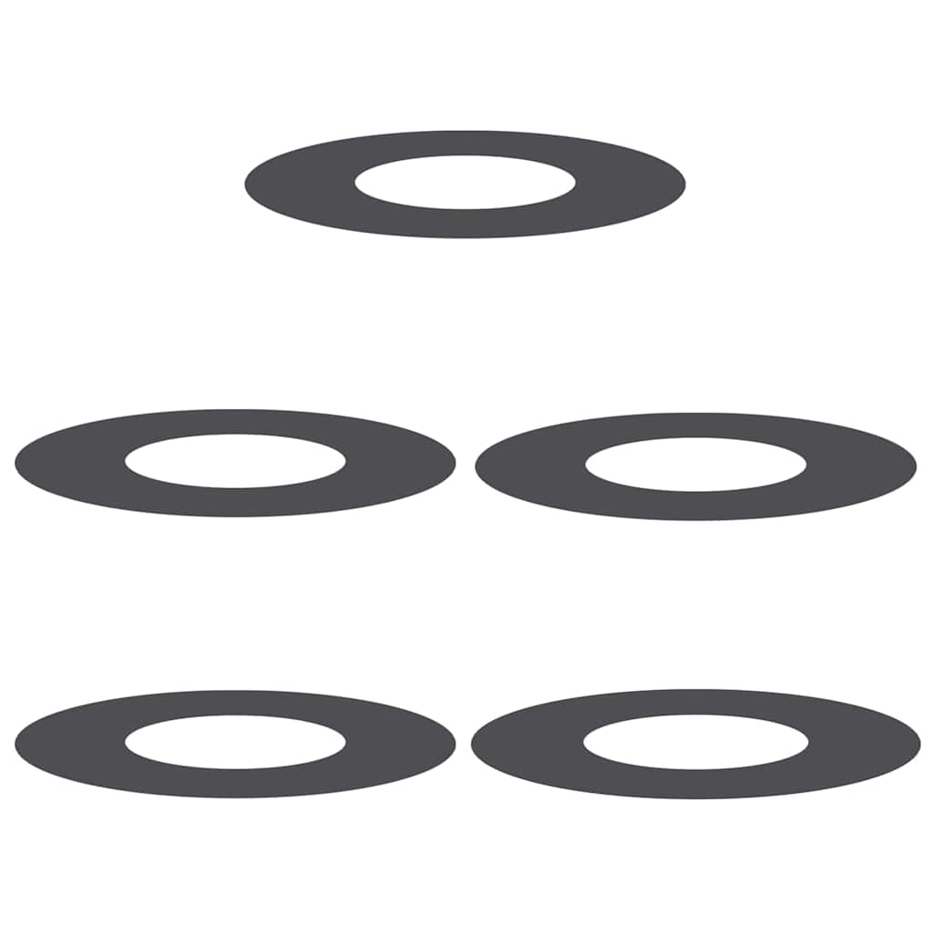adatto per Anelli d'Albero Piatto 5 pcs Nero ÃƒËœ30 / 60 cm Acciaio