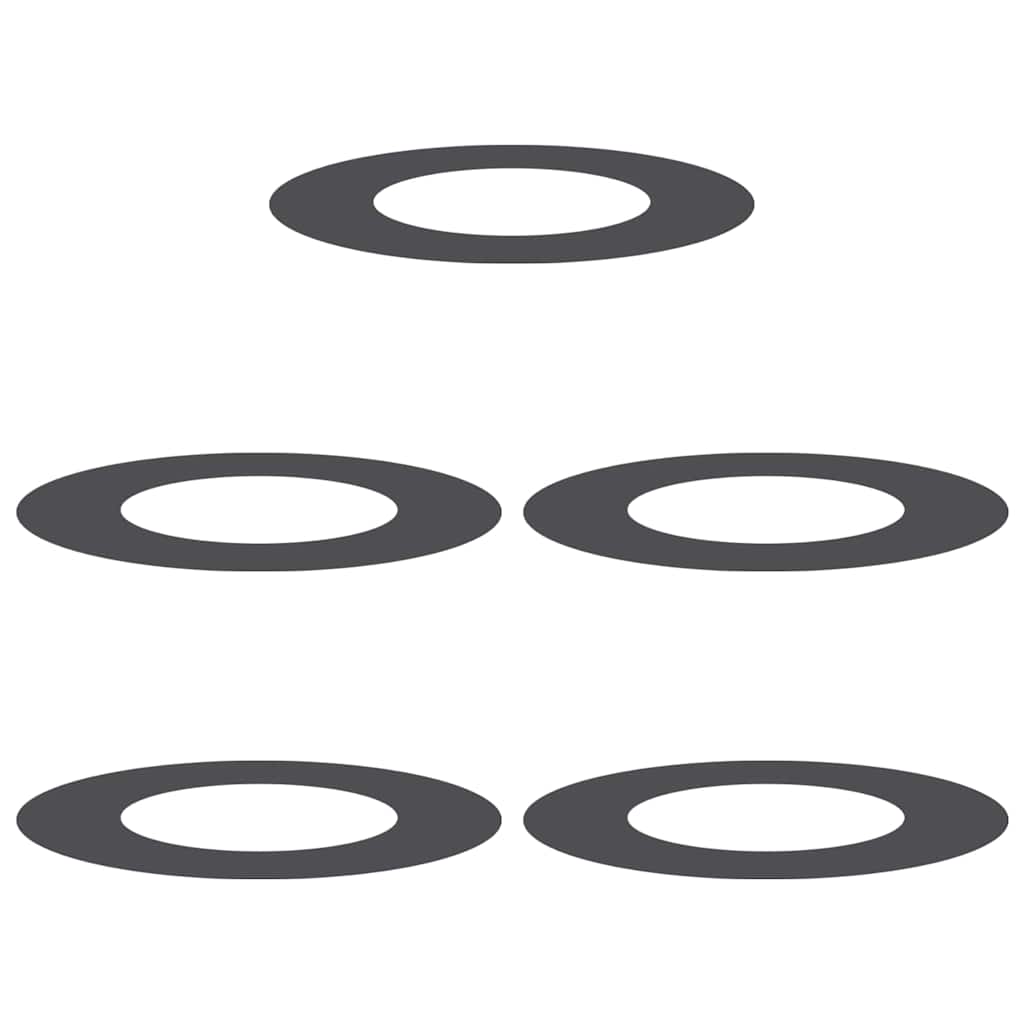adatto per Anelli d'Albero Piatto 5 pcs Nero Ã˜40 / 70 cm Acciaio