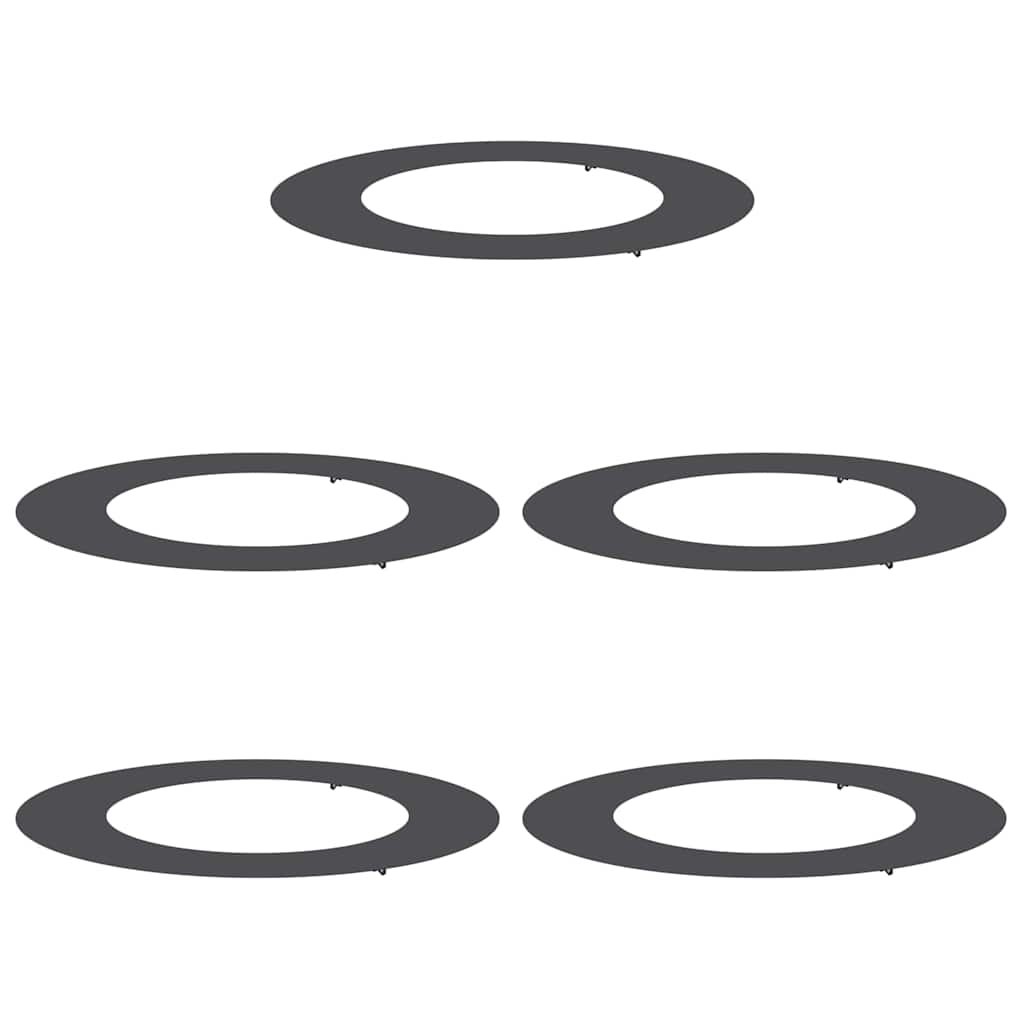 adatto per Anelli d'Albero Piatto 5 pcs Nero Ã˜50 / 80 cm Acciaio