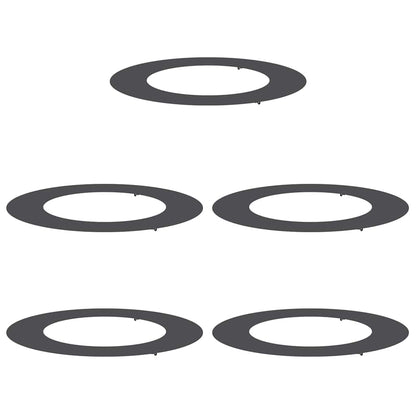 adatto per Anelli d'Albero Piatto 5 pcs Nero Ã˜50 / 80 cm Acciaio