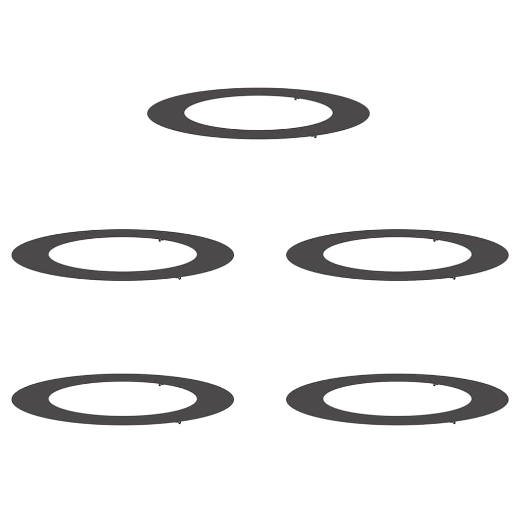 adatto per Anelli d'Albero Piatto 5 pcs Nero Ã˜60 / 90 cm Acciaio