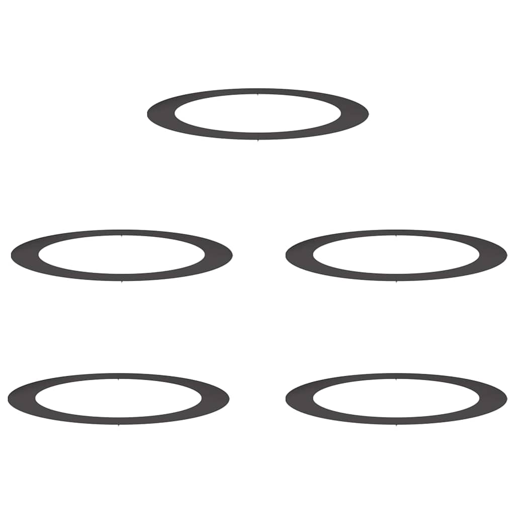 adatto per Anelli d'Albero Piatto 5 pcs Nero Ã˜90 / 120 cm Acciaio