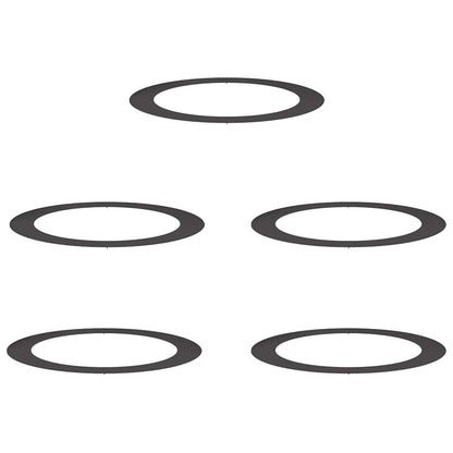 adatto per Anelli d'Albero Piatto 5 pcs Nero Ã˜90 / 120 cm Acciaio