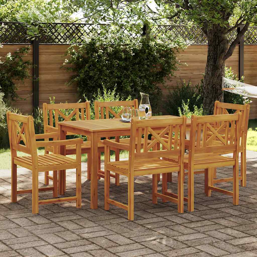 Set da Pranzo per Giardino 7 pcs Marrone
