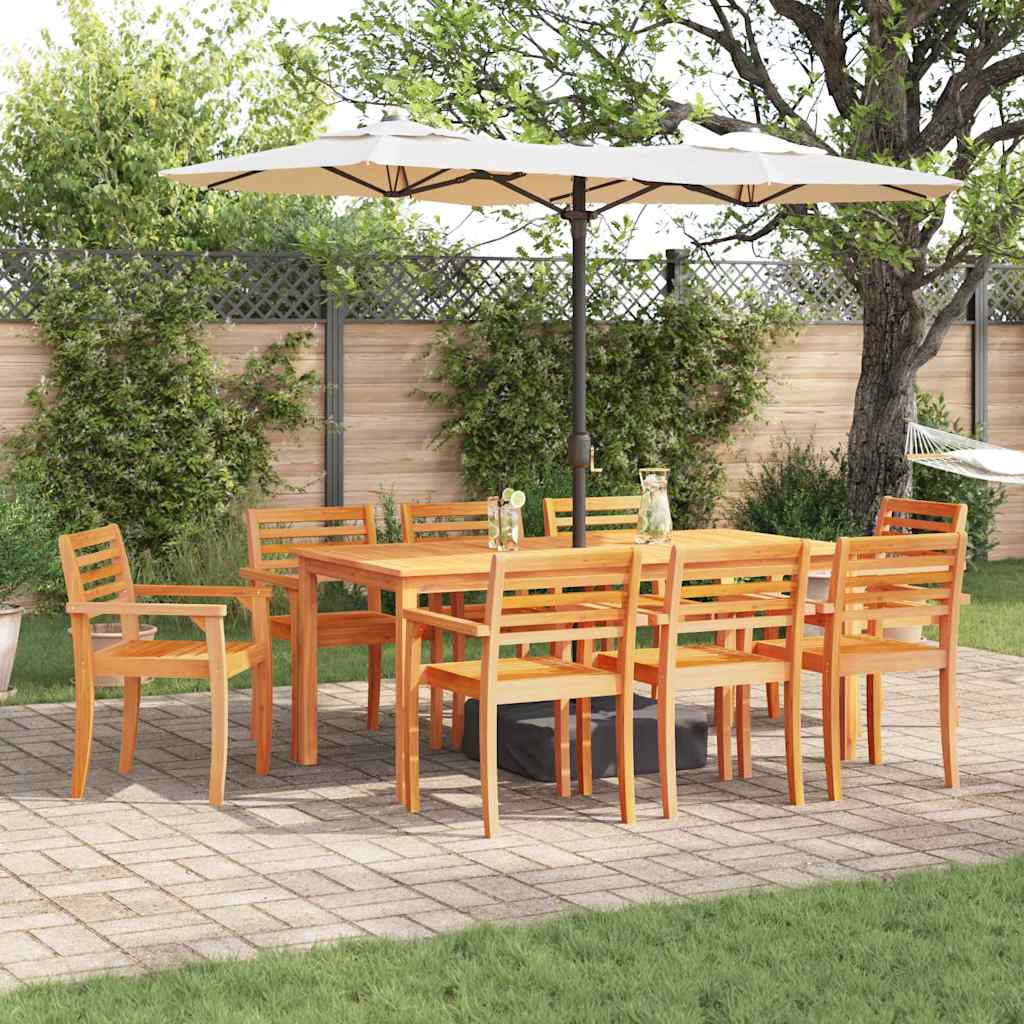 Set da Pranzo per Giardino 9 pcs Marrone