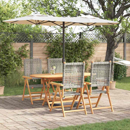 Set da Pranzo per Giardino 5 pcs Grigio