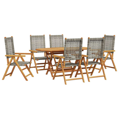 Set da Pranzo per Giardino 7 pcs Grigio