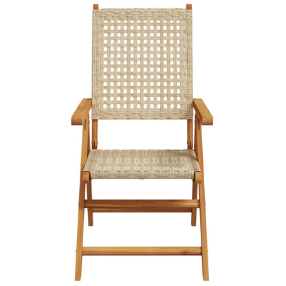 Set da Pranzo per Giardino 7 pcs Beige Legno di Acacia Massello