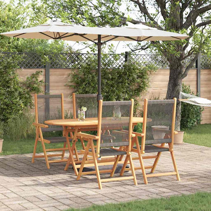 Set da Pranzo per Giardino 5 pcs Grigio