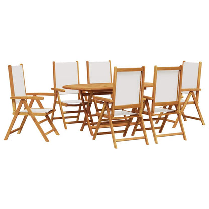 Set da Pranzo per Giardino 7 pcs Bianco Crema