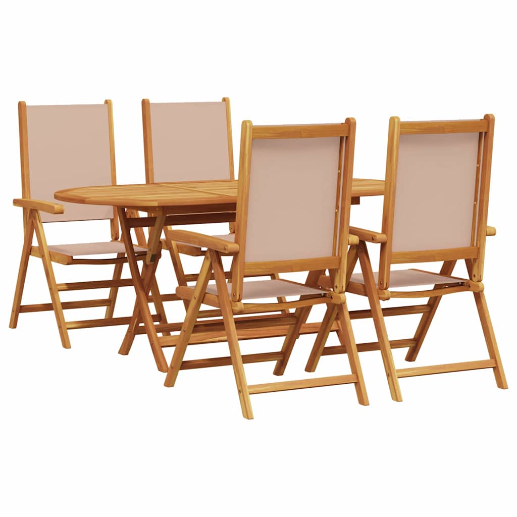 Set da Pranzo per Giardino 5 pcs Talpa Legno di Acacia Massello