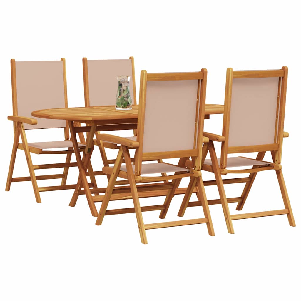 Set da Pranzo per Giardino 5 pcs Talpa Legno di Acacia Massello