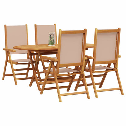 Set da Pranzo per Giardino 5 pcs Talpa Legno di Acacia Massello