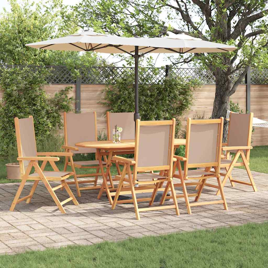 Set da Pranzo per Giardino 7 pcs Talpa Legno di Acacia Massello