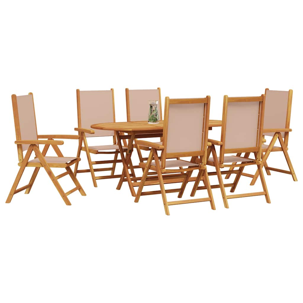 Set da Pranzo per Giardino 7 pcs Talpa Legno di Acacia Massello