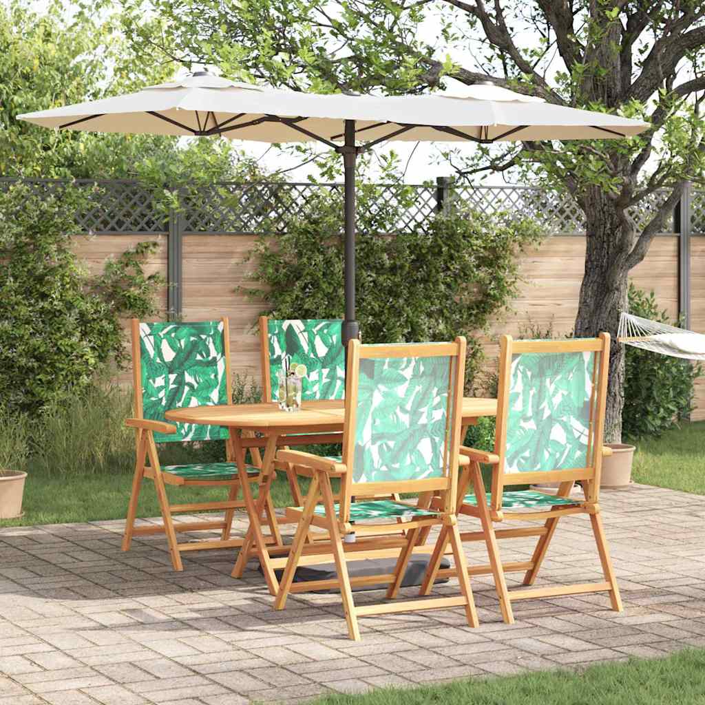 Set da Pranzo per Giardino 5 pcs Motivo Foglia